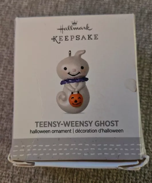 Hallmark Keepsake Ornament Halloween 2017 Teensy Weensy Ghost mini rare