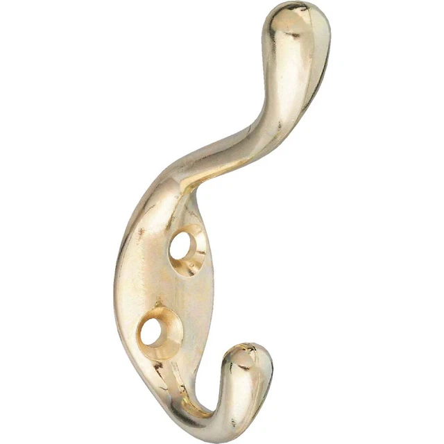 National Heavy-Duty Bright Brass Wardrobe Hook N248229 National N248229