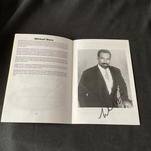 STAR TRECK Convention 1994 Booklet ~ Signed By Michael Dorm & Richard Arnold