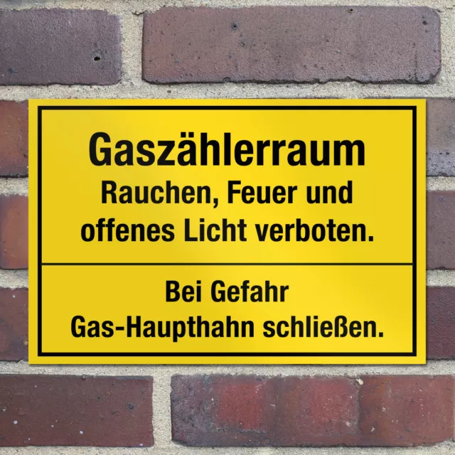 WANDKINGS Hinweisschild "Gaszählerraum Rauchen, Feuer und offenes Licht..."