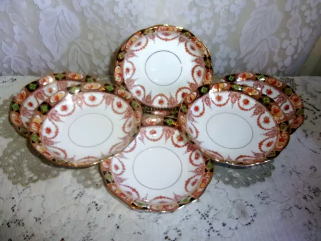 6 Crown China Royal Albert Hand Painted ImarI 5.25 Inch Fruit Bowl