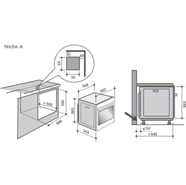 De Dietrich Four intégrable multifonction 73l 60cm a+ pyrolyse blanc 3