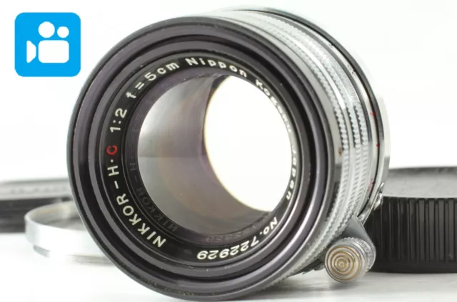 ⚫ Black belt L39 🎦VIDEO👀[Near MINT] Nikon Nikkor H.C 5cm 50mm f2 Lens JAPAN
