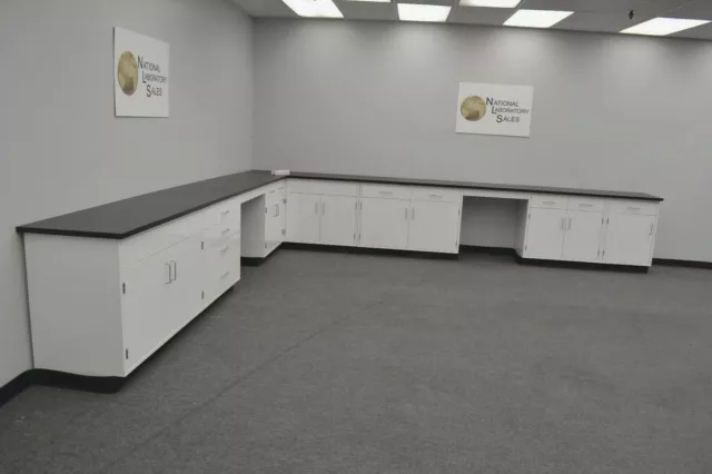 15' x 17' Base  L Shaped Cabinets w/ Black Tops / Laboratory Furniture / E1-007