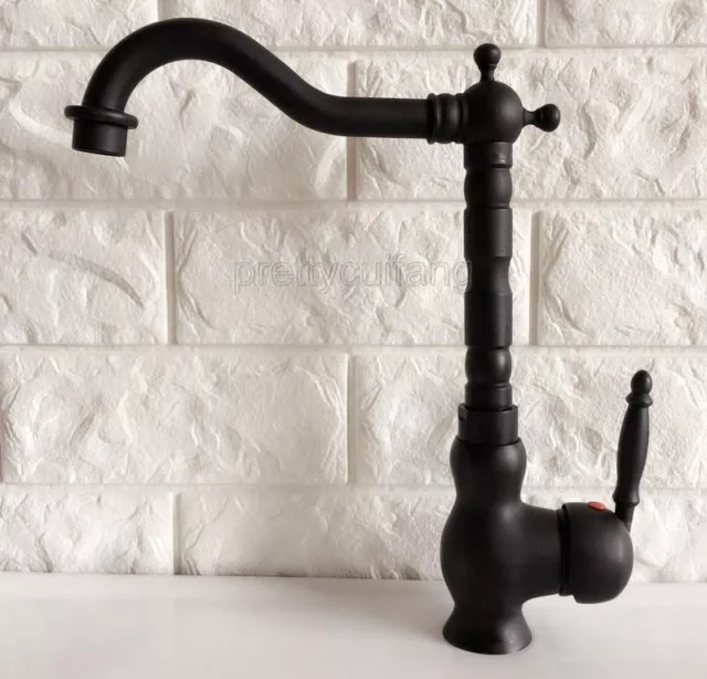 Grifo mezclador fregadero giratorio de cocina de latón negro grifo lavabo Pnf359