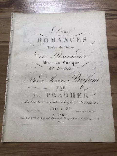 PRADHER Louis, Deux Romances de Rosa monde partition piano chant