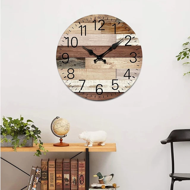 Horloge Murale Décorative Horloges En Bois Silencieuses Et Sans Tic-Tac 》