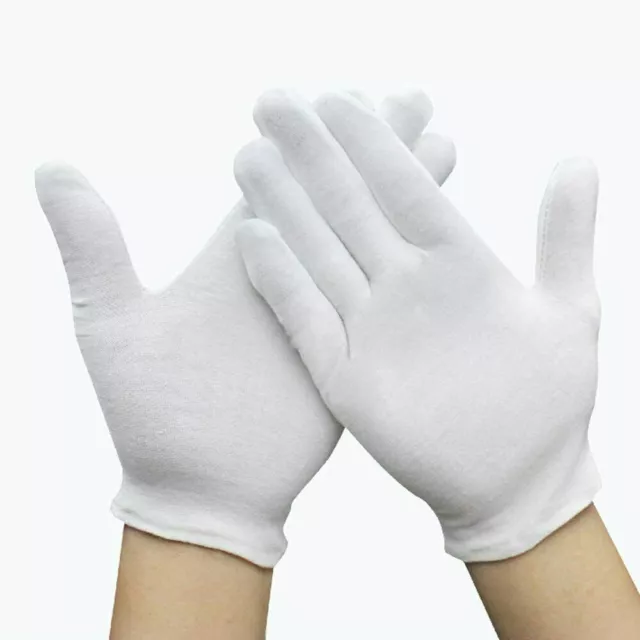 6 Pairs 100% Cotton White Gloves Dermatological Overnight Moisturizing Eczema UK