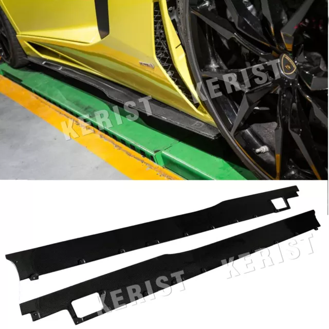 Pour Lamborghini Aventador S LP700-4 2011-2020 Carbone Fibre Côté Jupe Extension