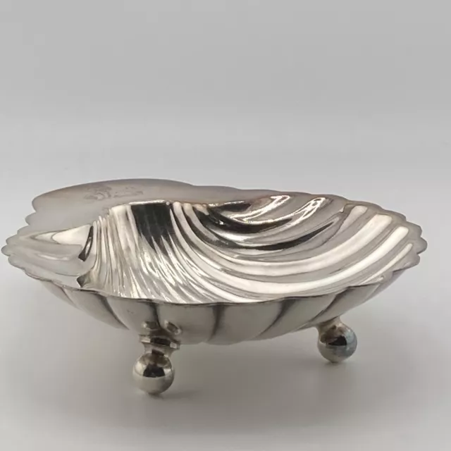 Henry Wilkinson Sheffield Silverplate Footed Clam Shell Butter Condiment Bowl 2