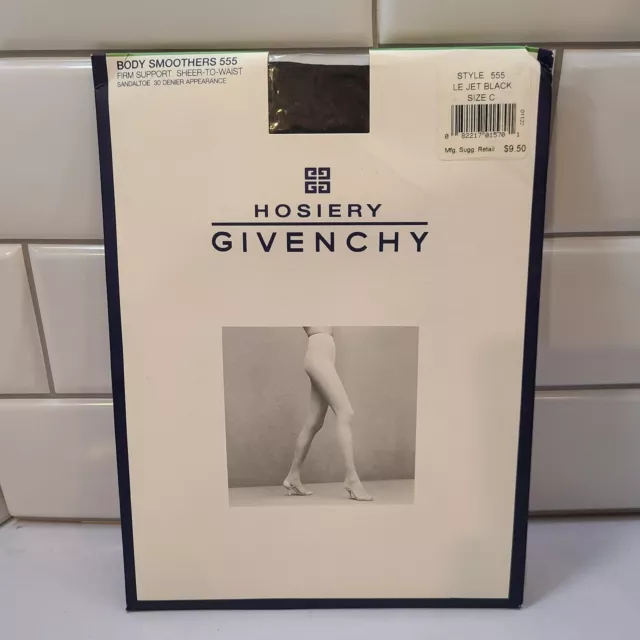 Givenchy Body Smoothers 555 Firm Support Jet Black Hosiery Pantyhose Size C