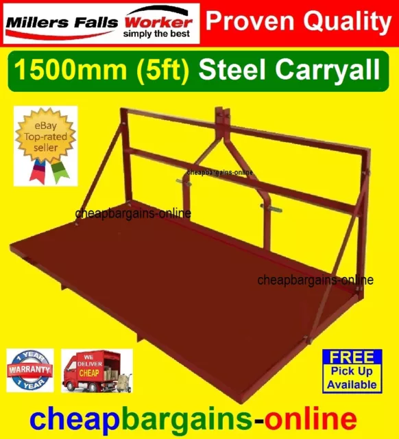 5ft TRACTOR STEEL CARRYALL 1500 mm CARRY ALL CAT1 3 POINT LINKAGE 1000 kg Load