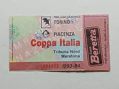 Biglietto Calcio stadio TORINO - PIACENZA Coppa Italia Nord maratona 1993-94