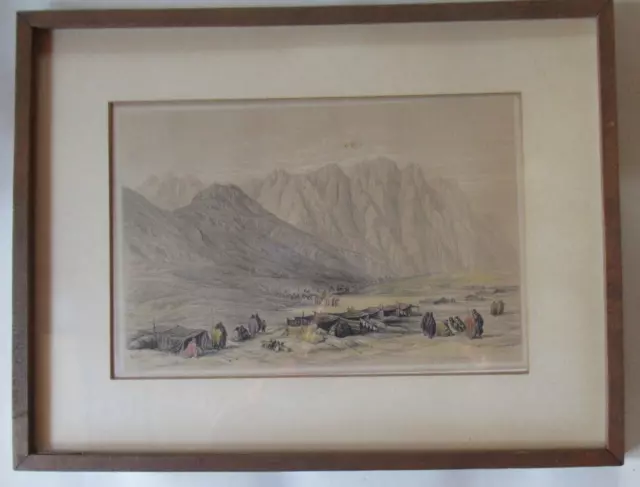 Antique 1879 DAVID ROBERTS R.A Encampment Mount Sinai Day & Son Lithograph