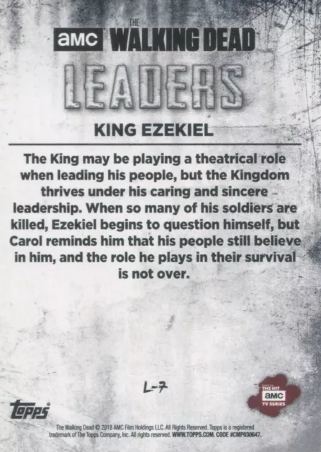 Insert Topps The Walking Dead Hunters and the Hunted Leaders #L-7 King Ezekiel 2