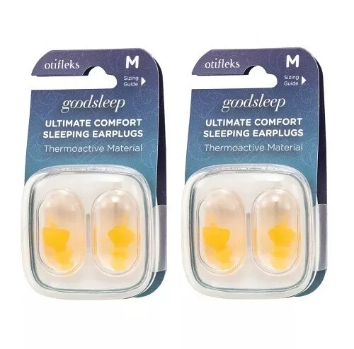 2 x Otifleks Goodsleep Sleeping Earplugs MEDIUM Sleep Block Noise Snore