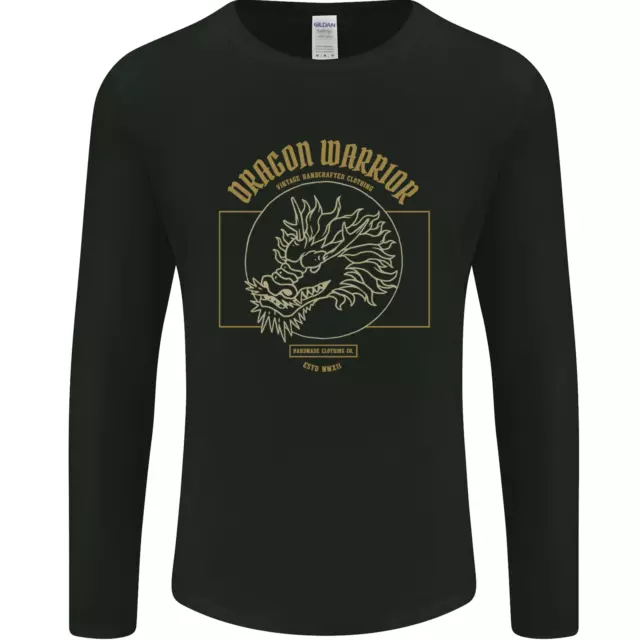 T-shirt a maniche lunghe Dragon Warrior Samurai Giappone Giappone