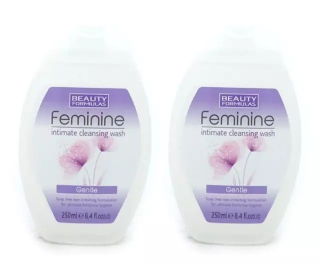 2x Beauty Formulas Feminine Care Intimate Hygiene Gentle Cleansing Wash - 250ml