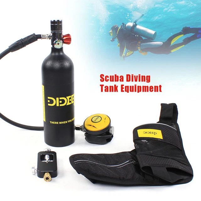 MINI SCUBA DIVING Case Kit with 1L Oxygen Tank Pump Underwater Breath