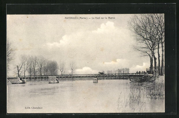 CPA Matongues, Le Pont sur la Marne