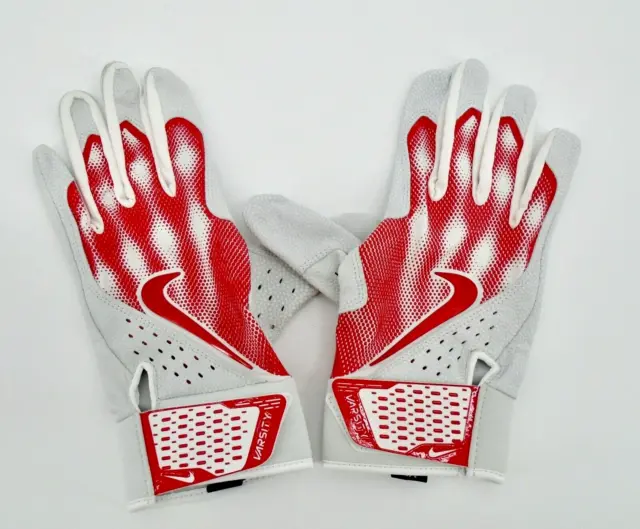 Nike Alpha Varsity Batting Gloves Men's XL Grey/Red