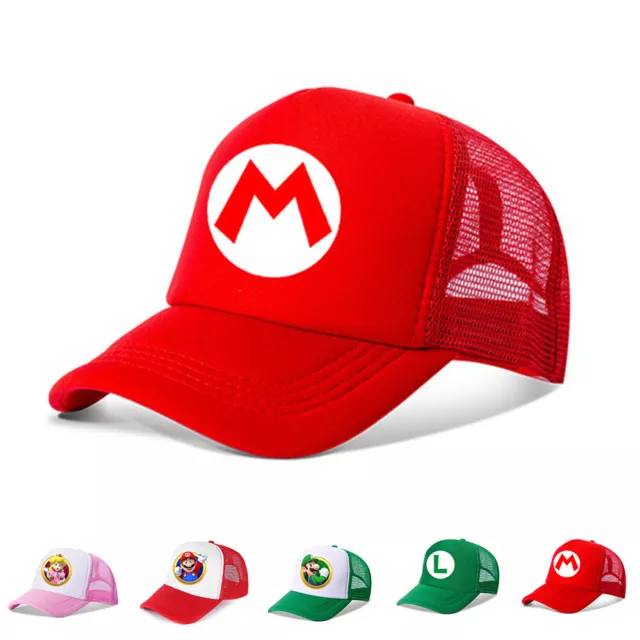 Super Mario Baseball Cap Hat Mütze Kappe Basecap Hut Kinder Mädchen Jungen Neu