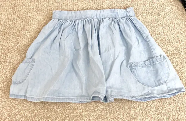 Girls Gap Denim Skirt With Side Pockets Really Cute 4 years Blue Light
