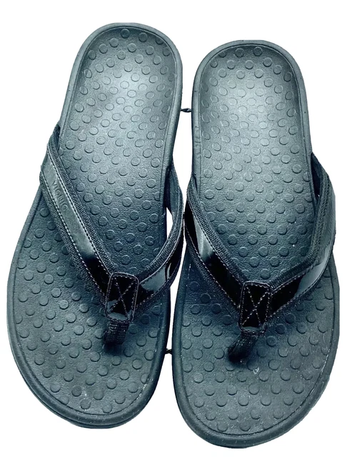 Vionic Tide Black Sandals Flip Flops Womens Size 10 US Orthotic Toe Post Thong
