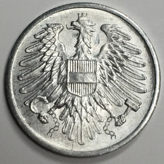 1966 Austria 2 Groschen - (AU) KM#2876 - Aluminum World Coin - Eagle - AT2G66