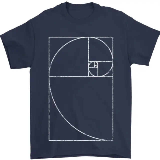 Fibonacci Espiral Dorado Geometry Matemáticas Hombre Camiseta 100% Algodón 3
