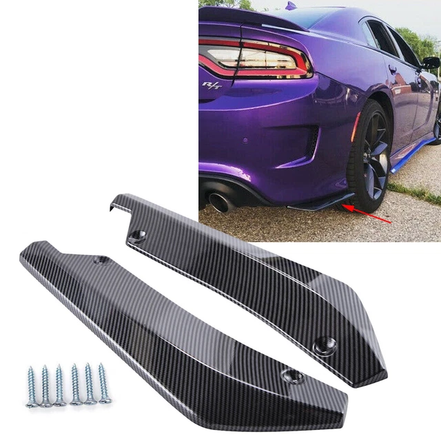 CARBON FIBER REAR Bumper Splitter Diffuser Canards For Dodge Challenger