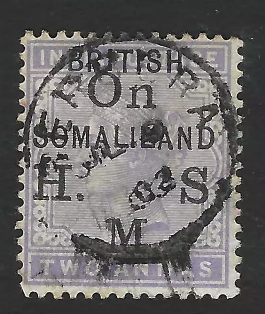 SOMALILAND: 1901 OFFICIAL overprints on India 2a pale violet  SG O3 used