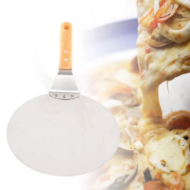 Pizzaschaufel Pizzaschieber Edelstahl Brotschieber Pizzawender mit Holzgriff Neu
