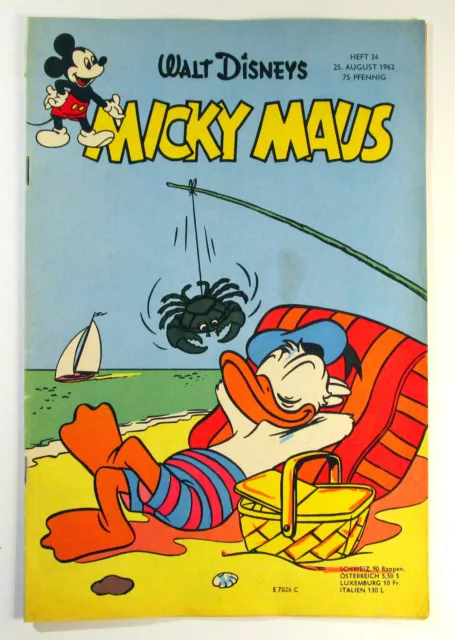 Micky Maus 1962 Heft 34 vom 25 August 1962 Walt Disney ohne Beilage Zustand 2