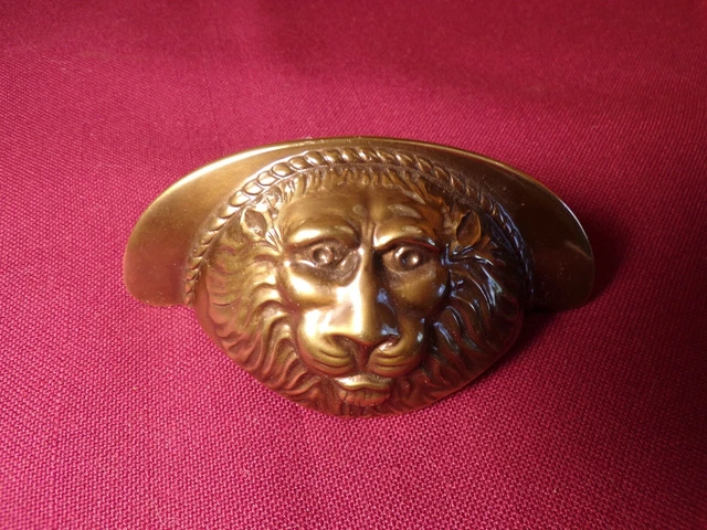 Poignée tiroir à traction tête de lion laiton massif remplacement matériel vintage 2
