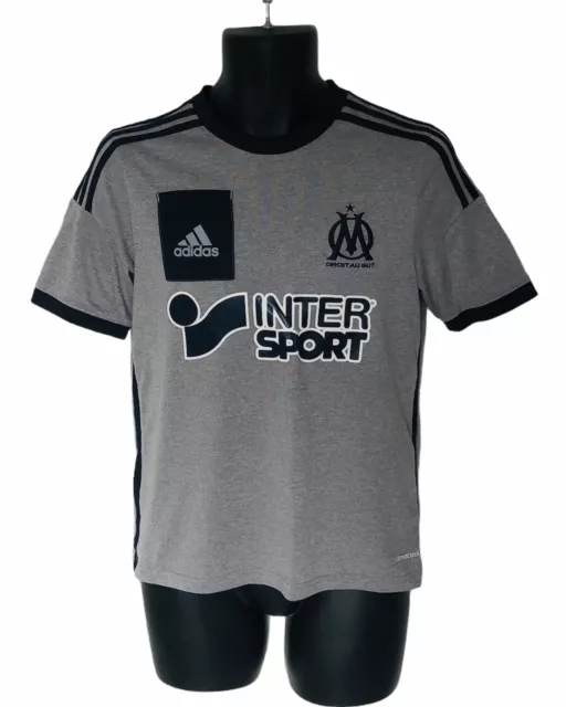 Adidas Climacool graues T-Shirt Alter 13-14 Jahre Olympique Marseille direkt am Tor