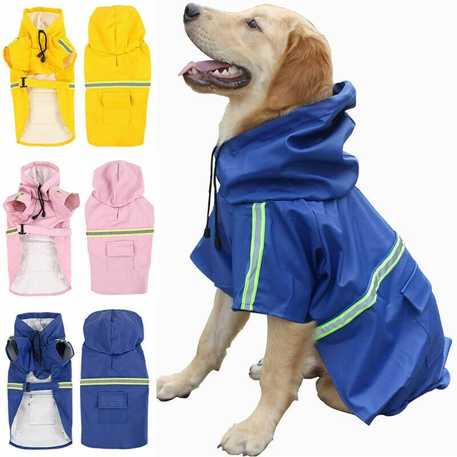 Regenmantel wasserdicht Hundemantel Regenschutz mit Kapuze bis zu Große Hunde