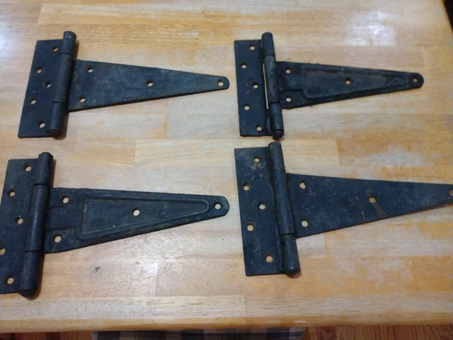 4 VINTAGE LARGE 12" x 7" BARN / SHED DOOR / GATE / WINDOW STRAP HINGES