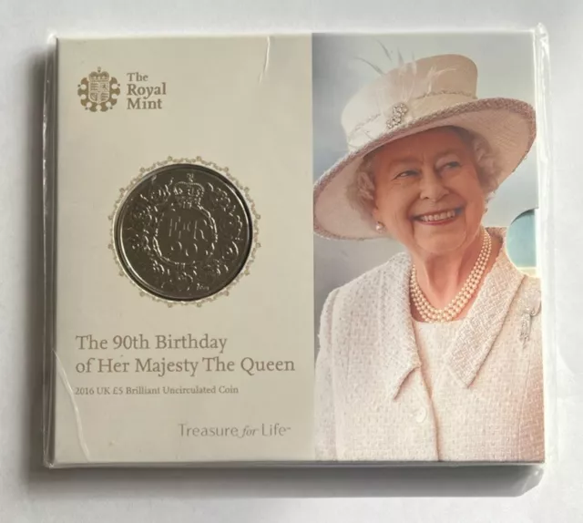 The 90th Birthday Of HM The  Queen - UK 2016 £5 - The Royal Mint - Sealed BUNC