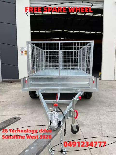 SALE 8x5 MD galvanized tandem box trailer with Free spare wheel