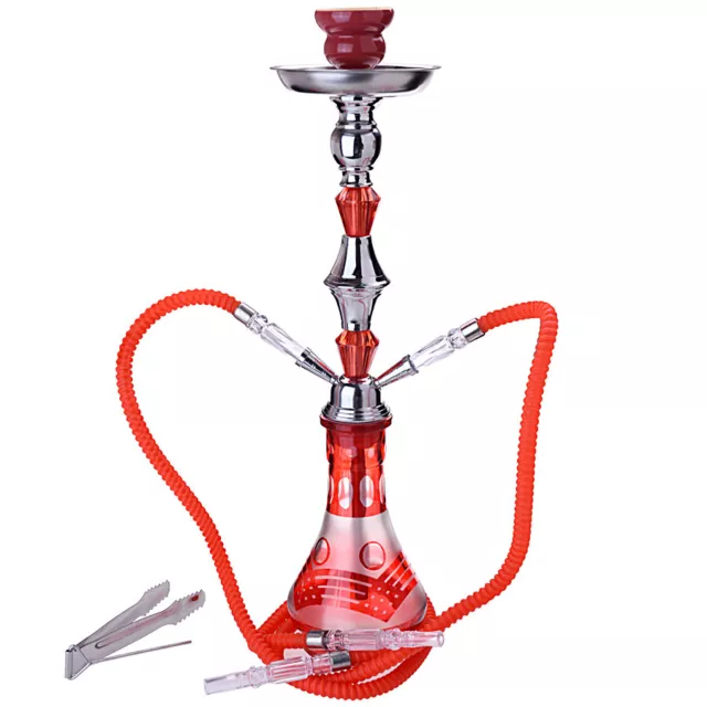 Wasserpfeife 2er Schlauch Shisha Nargile Set ca.55cm Orientalisch Hookah Rot