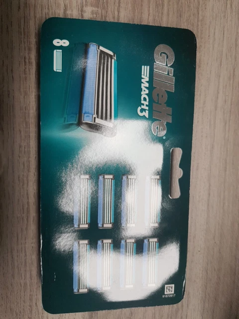 Pack De 8 Lames GILLETTE MACH3 SENSITIVE – Recharges Originales Pour Rasoir Homme – Made In Germany