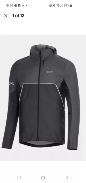 Chaqueta con capucha Gore Wear R7 parcial Gore-Tex infinito negra/gris para hombre mediana