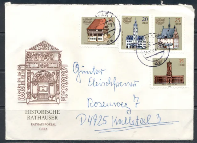 DDR 1983  Mich Nr 2775-78 Historische Rathäuser  Satzbrief Ortsstempel