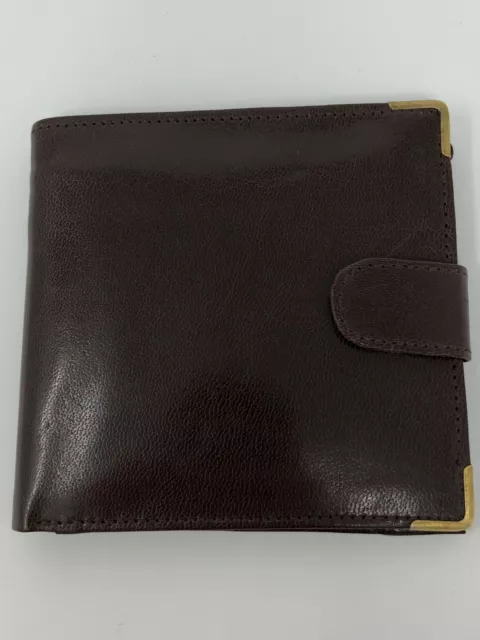 Portefeuille de luxe homme marron foncé avec 3 emplacements pour cartes de crédit et poche à argent 3