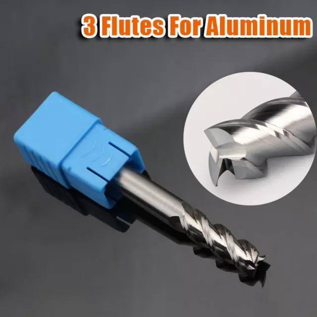 Solid Carbide End Mill Cutter 1-20mm 3 Flute Slot Drill Bit HRC58 for Aluminium