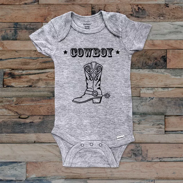 Cowboy Boot Shoe - cute funny Baby Bodysuit Kids Toddler Youth Shirt