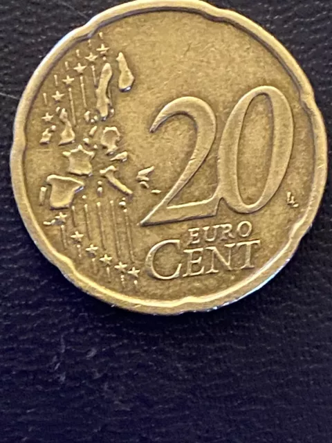 Seltene 20 Cent Münze Griechenland 2002, Fehlprägung, mit einem E