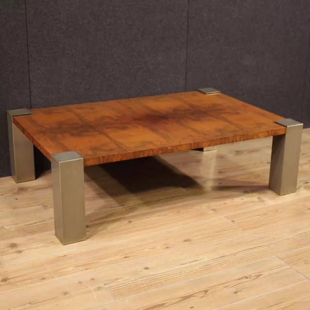 Mesa de centro mesa baja mueble madera metal moderno diseño años 70 siglo XX