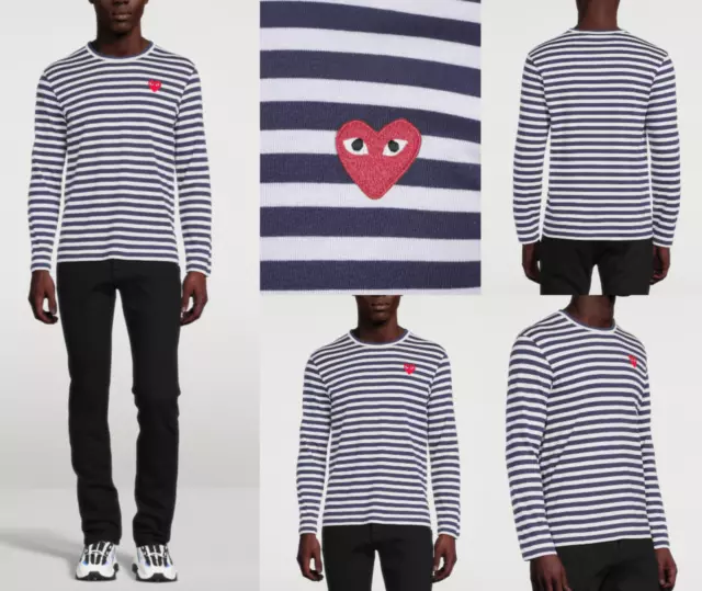 Comme Des Garçons Play Red Heart T-Shirt Long Sleeve Tee Shirt Made IN Japan XL 2